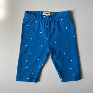Hatley baby blue heart print cropped leggings pants 9-12 months